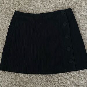 Navy blue mini corduroy skirt with buttons